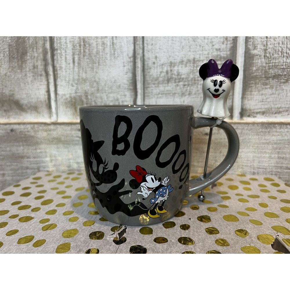 Disney Halloween- Mickey Mouse Mug W/ Ghost Stir Sticks